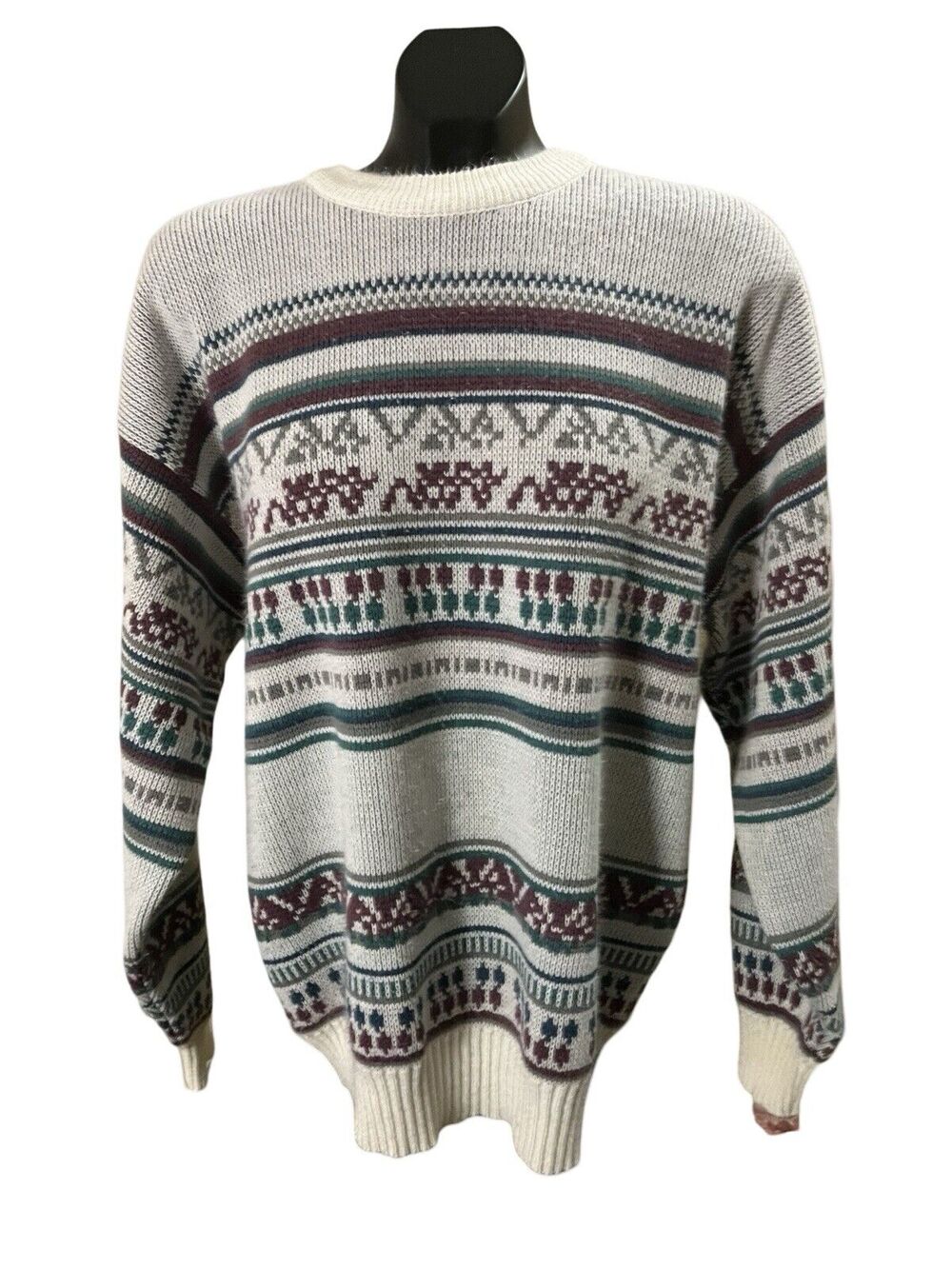 Vintage 90s Anchor Blue Fair Isle Sweater - XL
